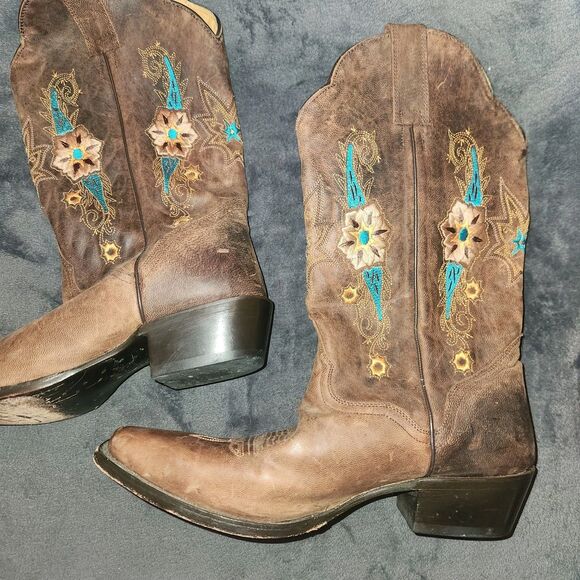 JB Dillion Genuine Goat Skin Western Size 9 Western Cowgirl JNW2308 Embroidery - Picture 4 of 11